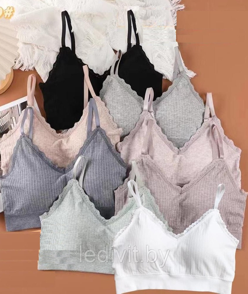 Топ женский  бра с кружевом трикотажный