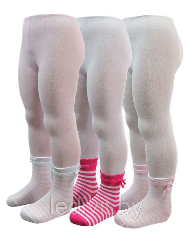 Колготки для девочки с рисунком и аксессуаром- фото