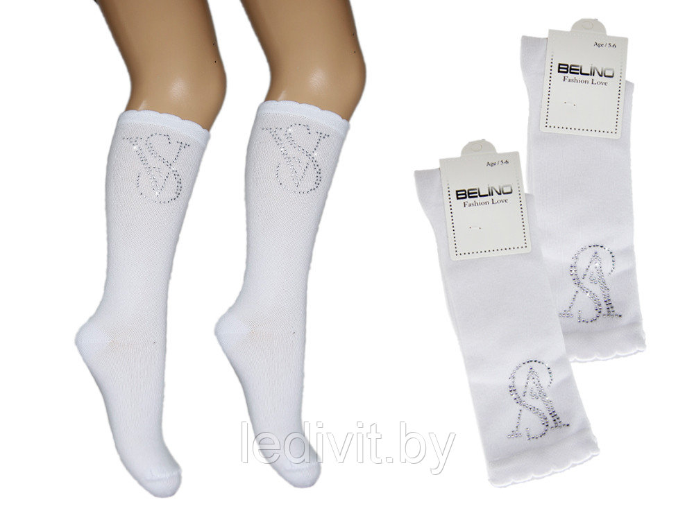 Гольфы  для девочки со стразами белые- фото2