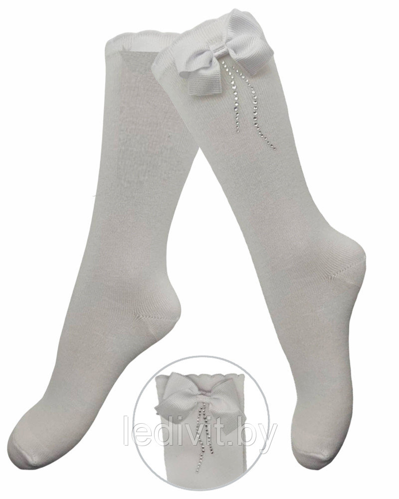 Гольфы для девочки с аксессуаром белые