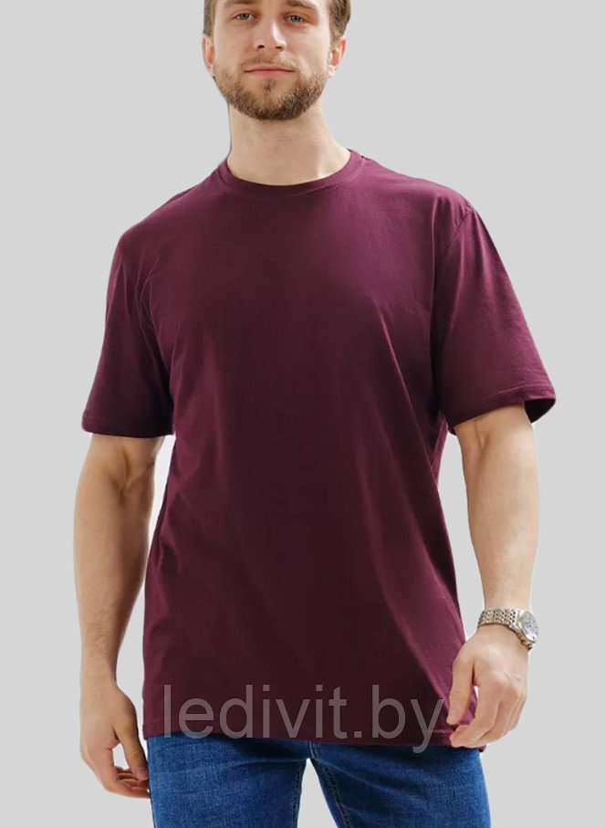 Футболка мужская бордовая