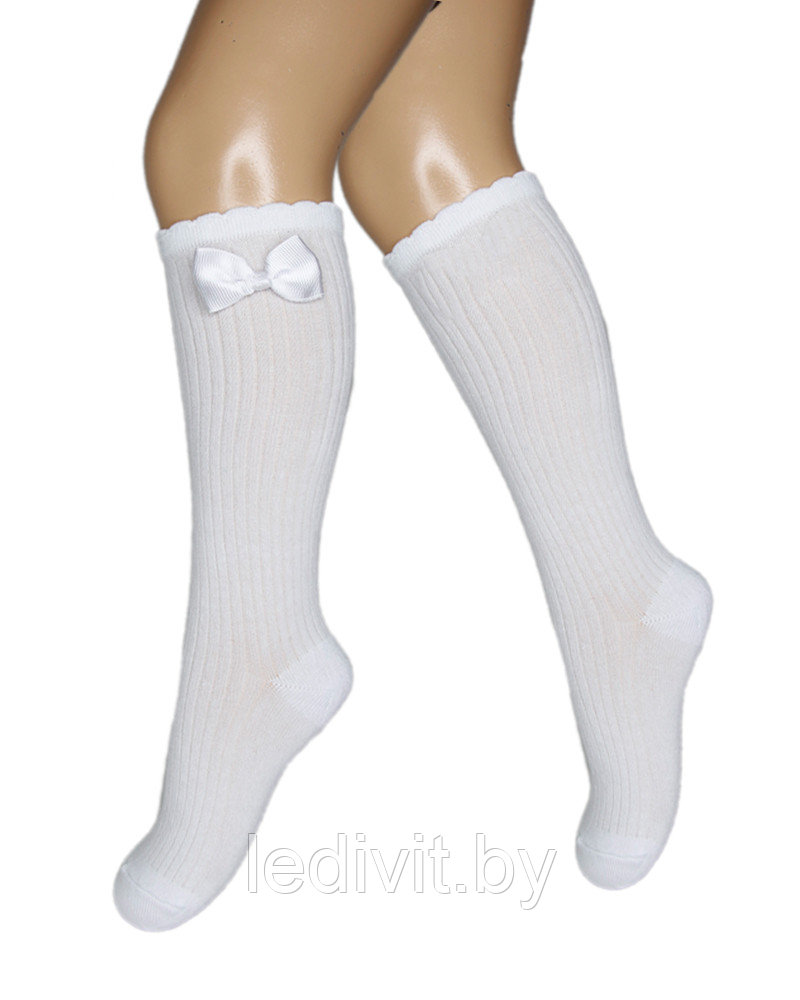 Гольфы для девочки с аксессуаром белые- фото