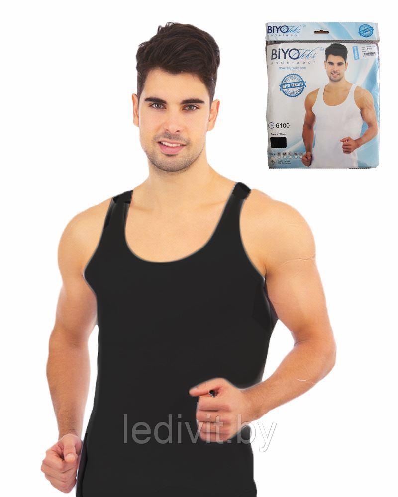 Майка мужская черная- фото