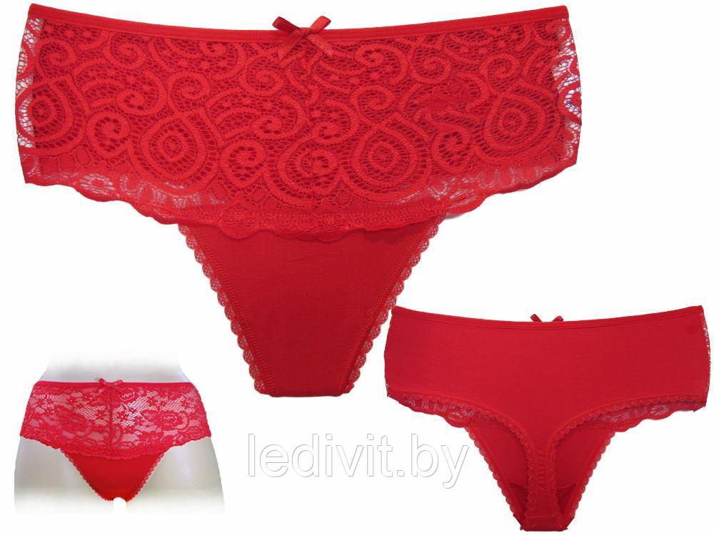 Трусы женские стринги красные- фото2