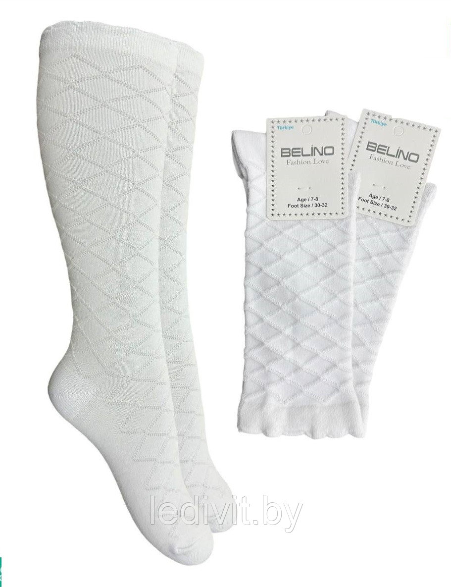 Гольфы для девочки жаккардовые белые