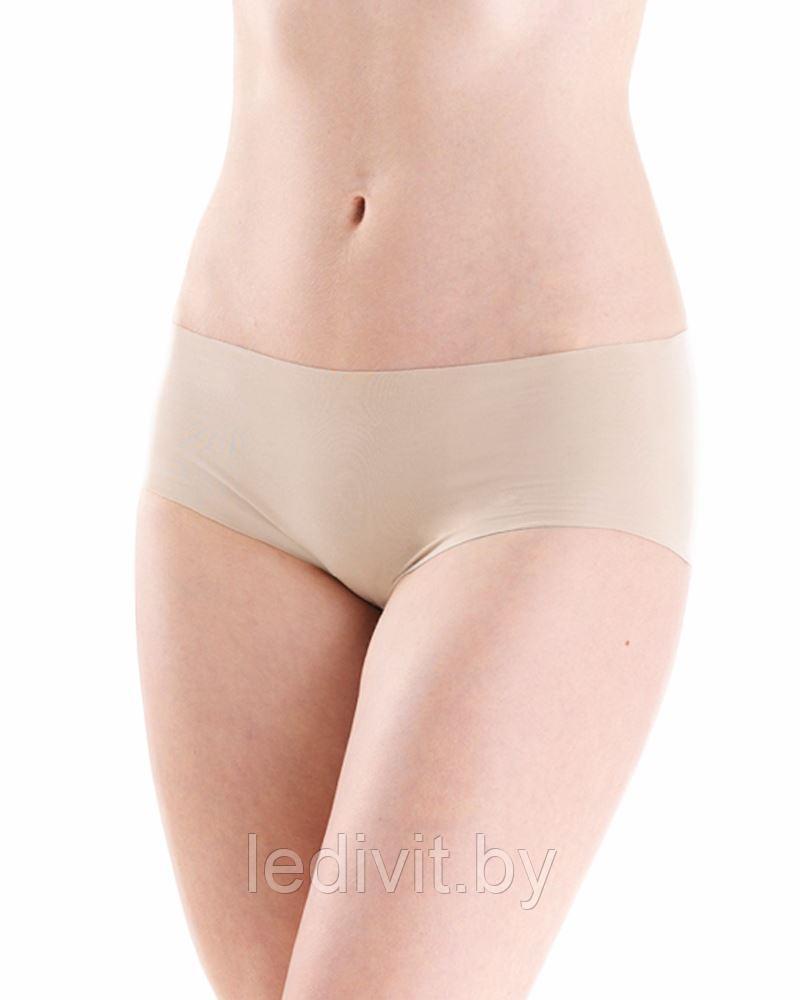 Трусы женские хипстеры бесшовные бежевые- фото