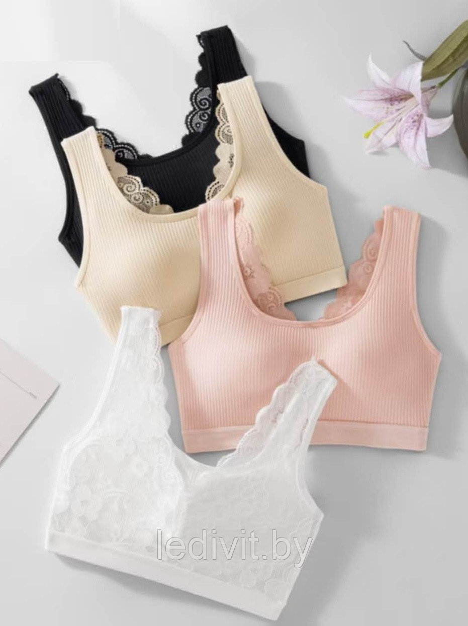 Топ трикотажный с кружевом