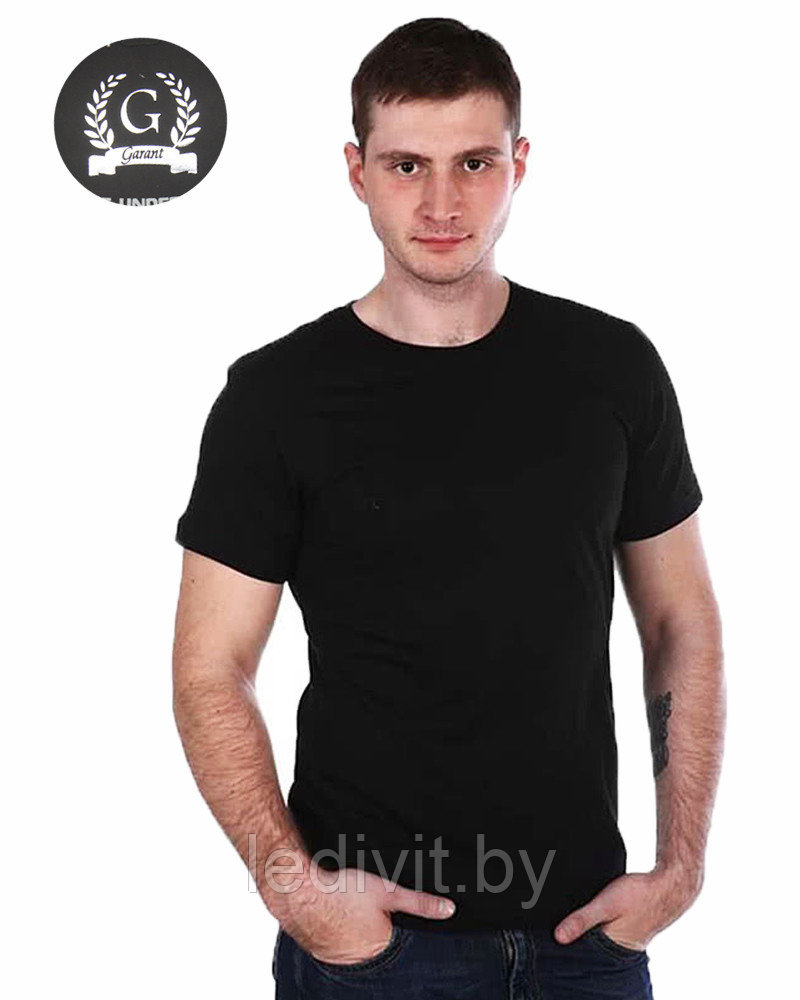 Футболка мужская черная- фото