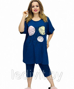 Пижама Арт:042 синяя Размер:58-64