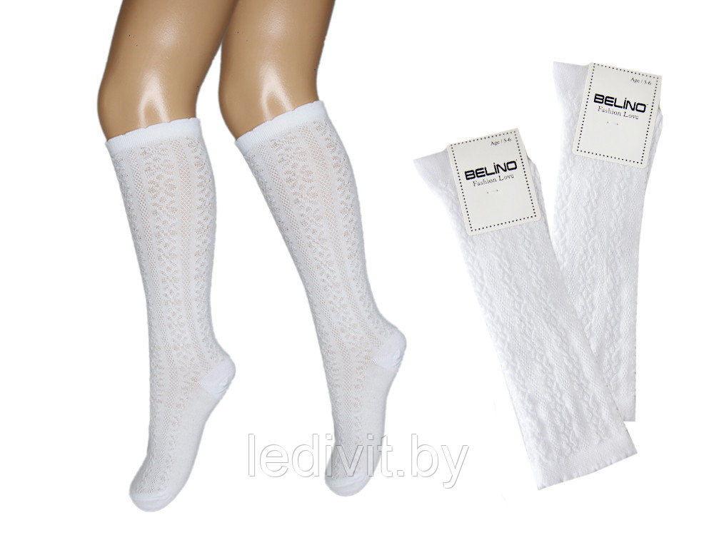 Гольфы для девочки жаккардовые белые- фото2