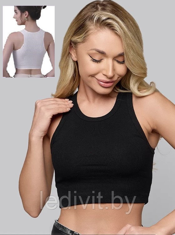 Кроп топ женский в рубчик