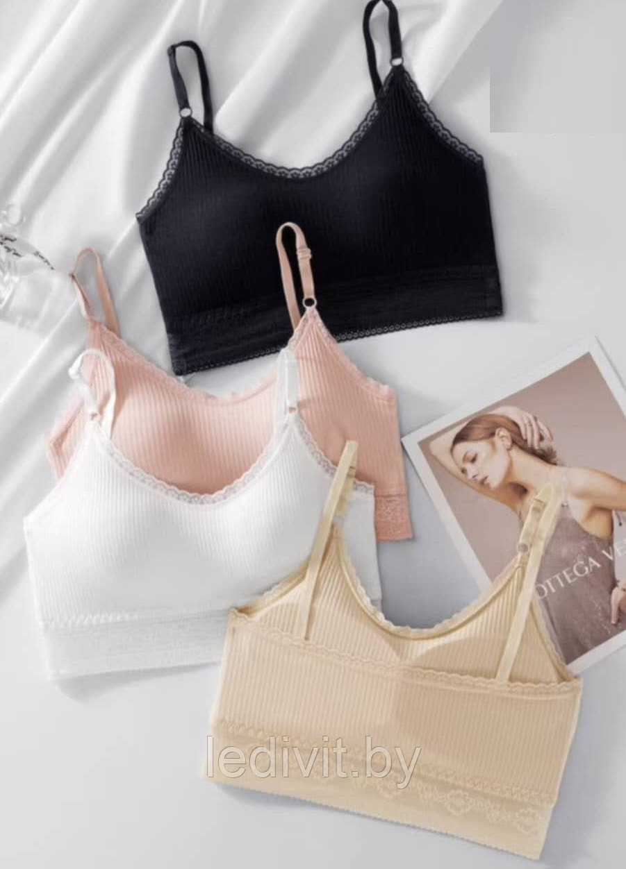 Топ трикотажный с кружевом