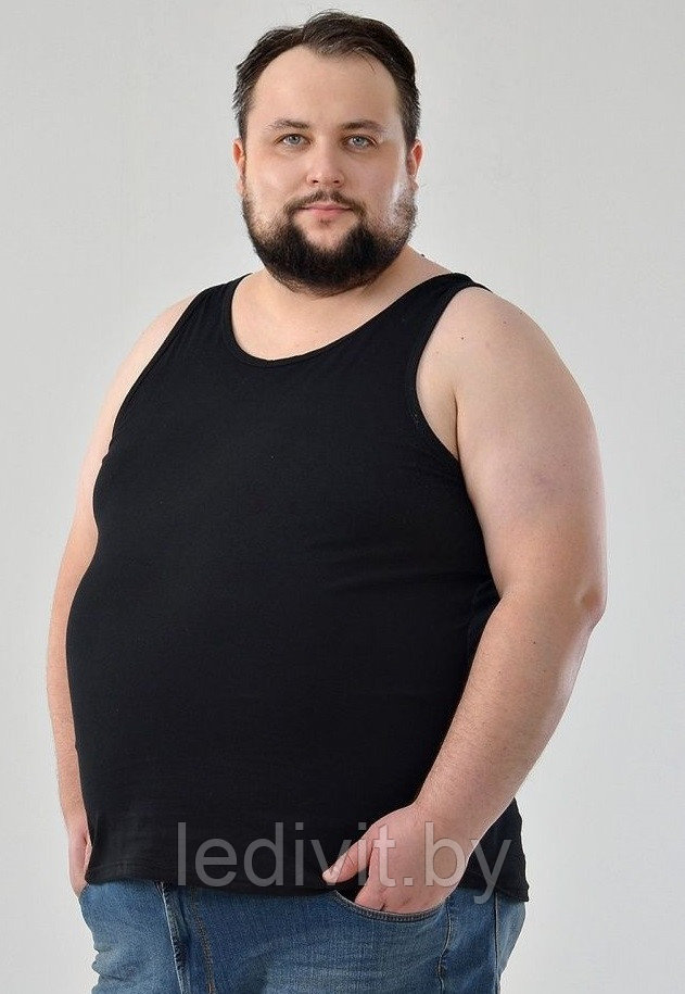 Майка мужская черная большой размер