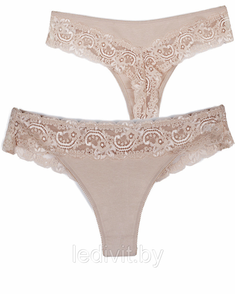 Трусы женские  танга с кружевом