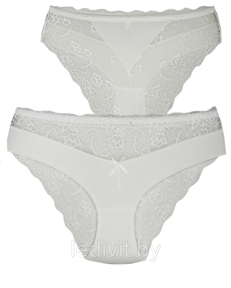 Женские трусы слипы с кружевом