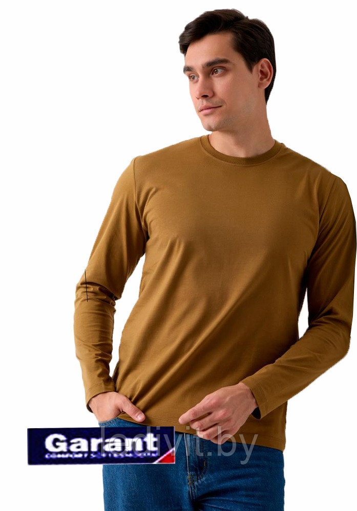 Фуфайка мужская с длинным рукавом коричневая