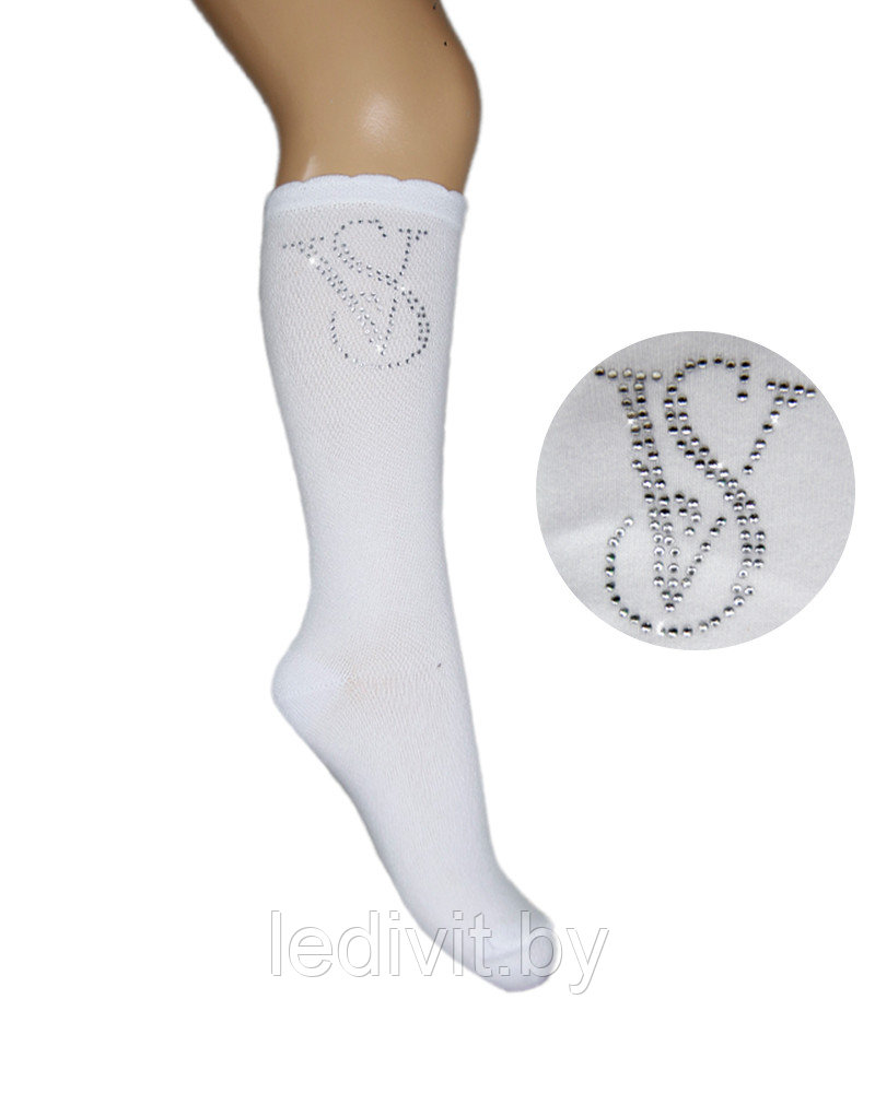 Гольфы  для девочки со стразами белые- фото