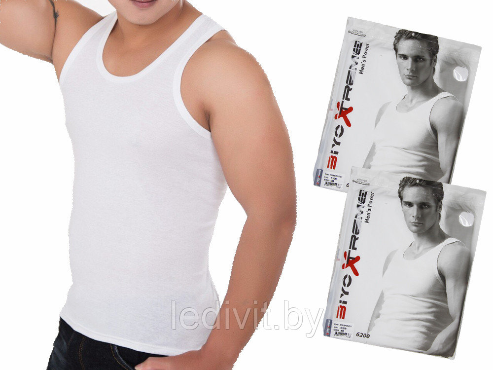 Майка мужская (супрем) белая- фото2