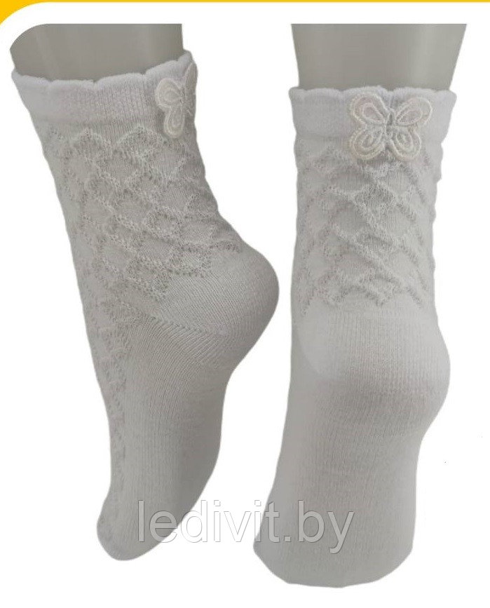 Носки для девочки с аксессуаром белые