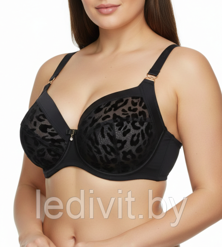 Бюстгальтер Арт:9043 ORIETTA AVEC Размер:D 80-100 тонкий прозрачный, с леопардовым рисунком в тон изделия