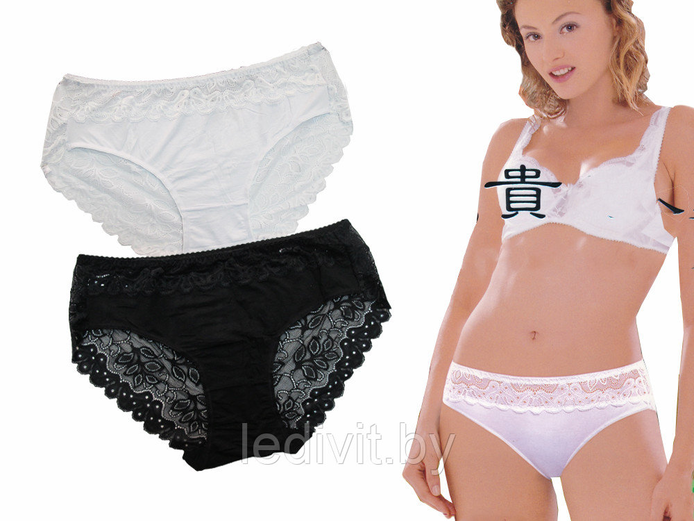 Трусы женские с гипюром  ( большой размер)- фото2