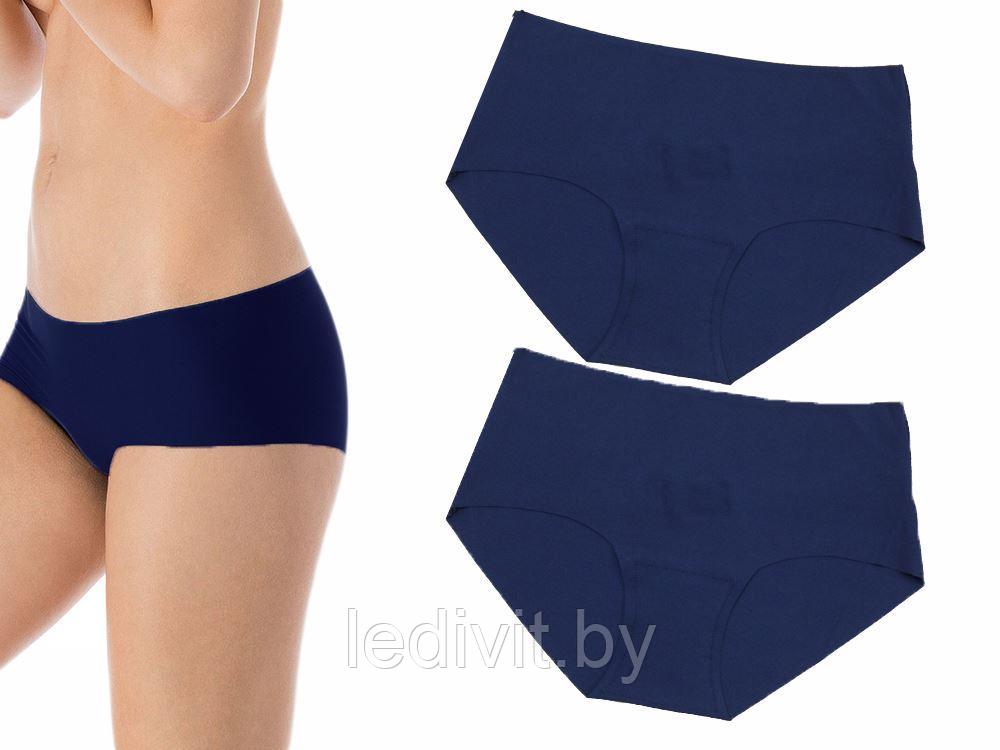 Трусы женские хипстеры бесшовные синие- фото2