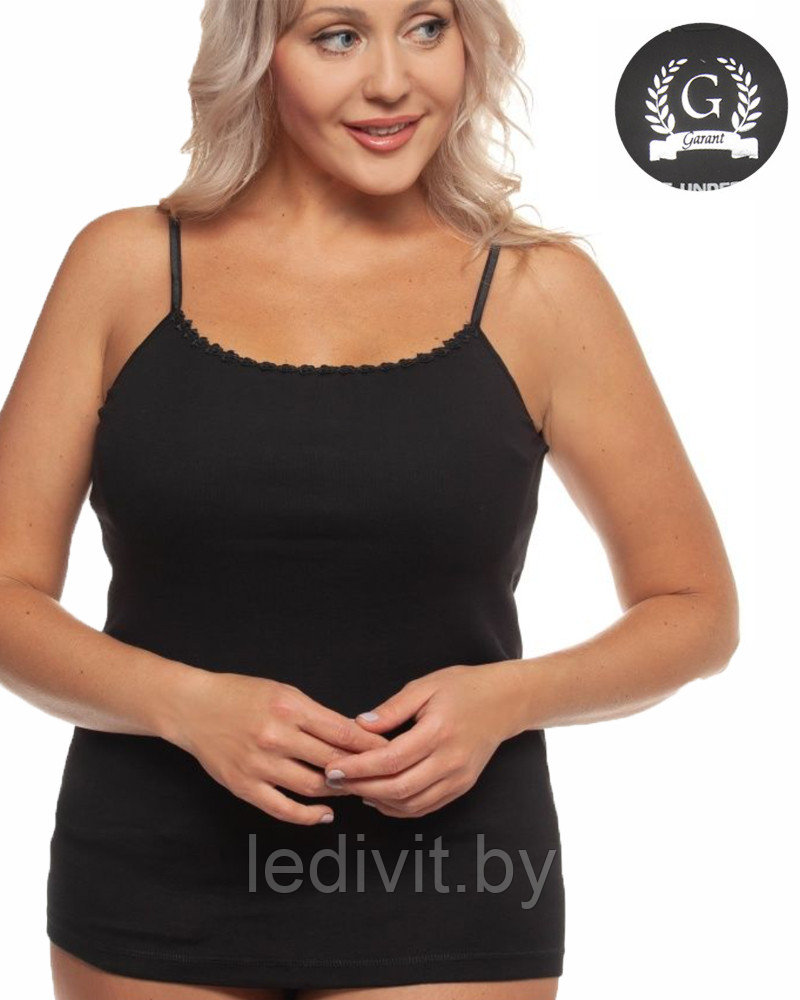 Майка женская черная (большие размеры)