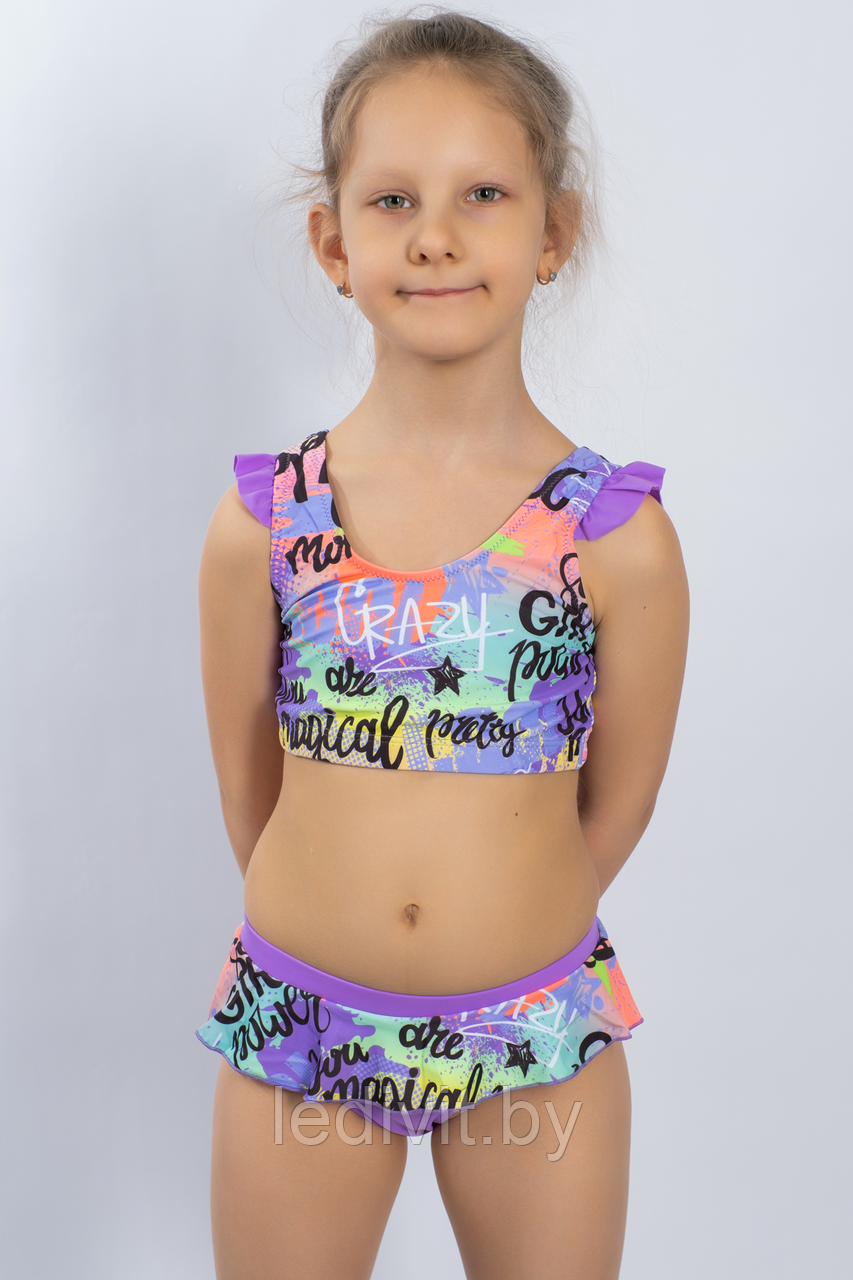 Купальник детский FW.WORLD артикул: FWWZ8807 оптом из 82% ПА, 18% спандекс - фиолетовый