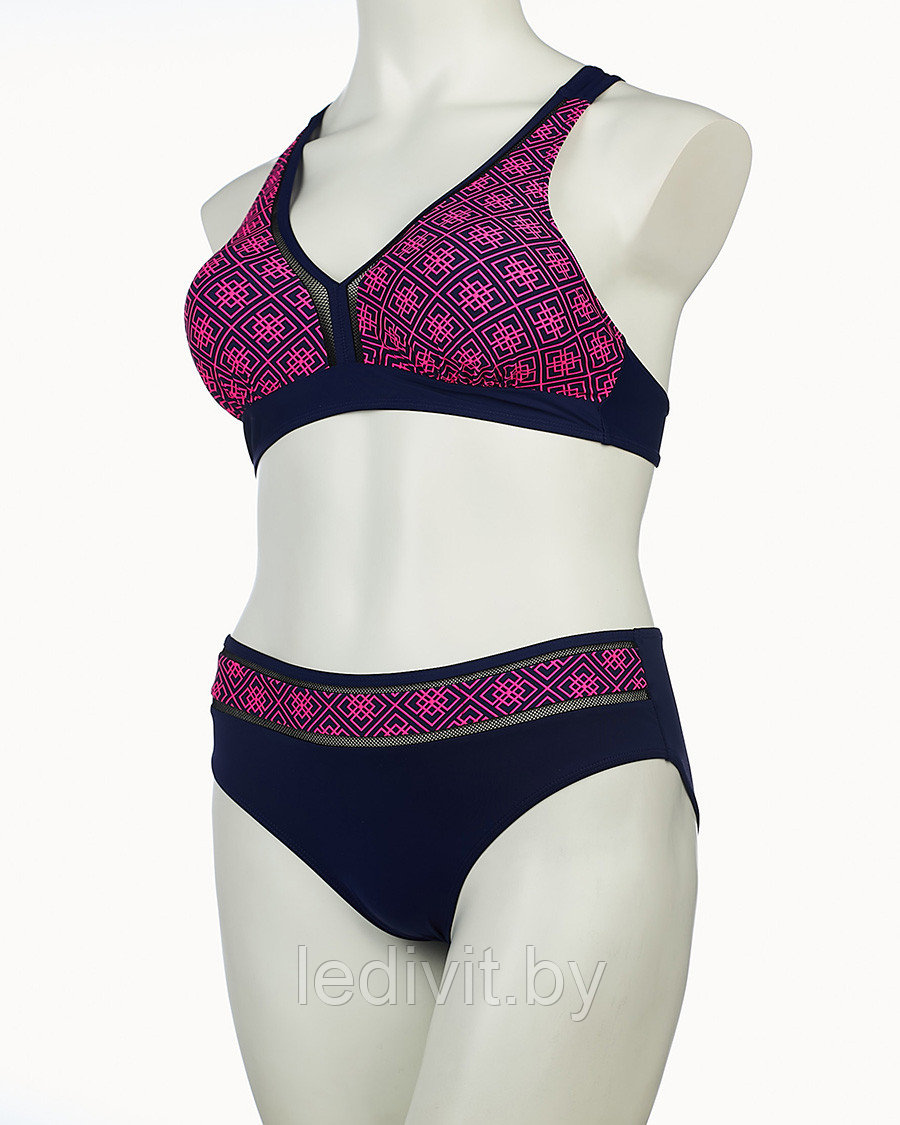 58727 X Купальник раздельный (46-54) (т.синий-фуксия)