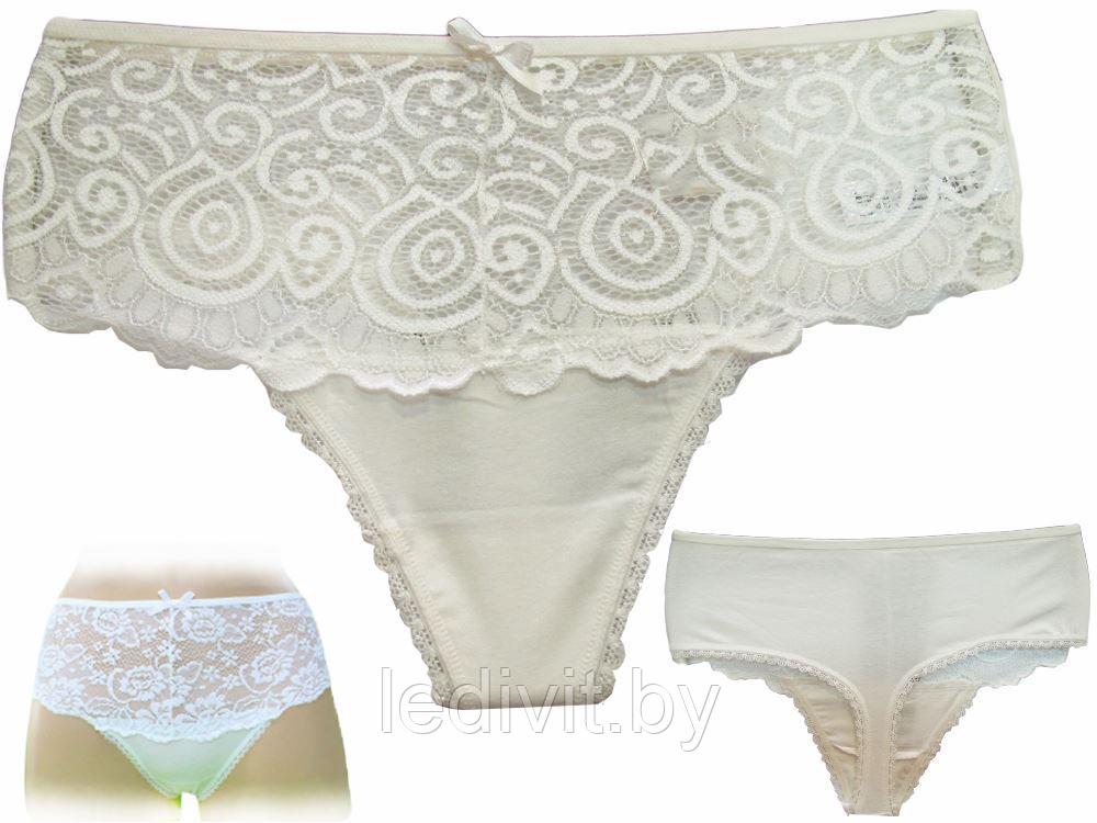 Трусы женские стринги крем- фото2