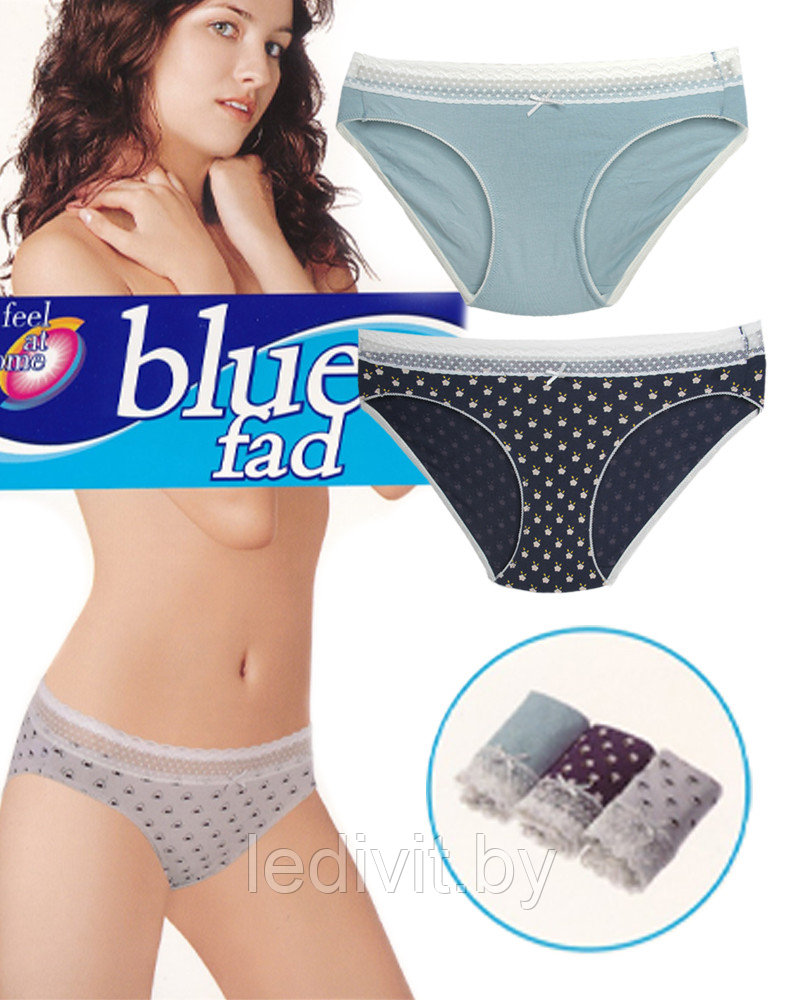 Трусы женские слипы с кружевом- фото