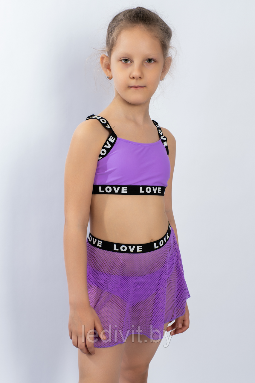 Купальник детский FW.WORLD артикул: FWWZ3321 оптом из 82% ПА, 18% спандекс - фиолетовый